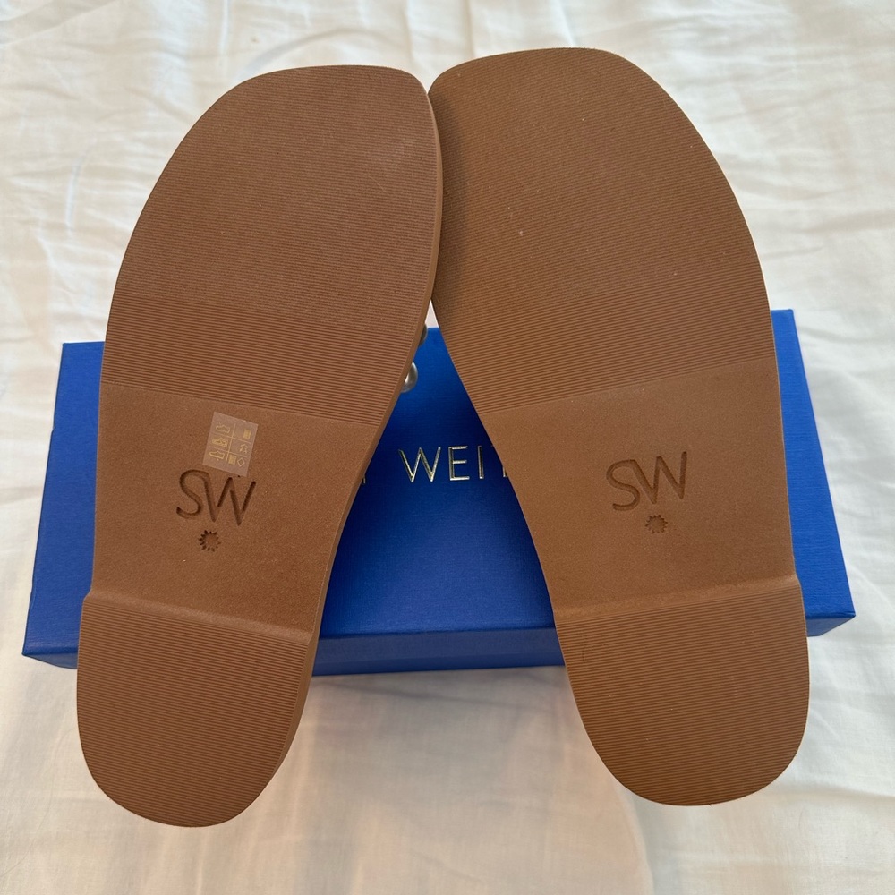 Stuart Weitzman Goldie Slide Size 36/5.5 Denim/Pe… - image 2